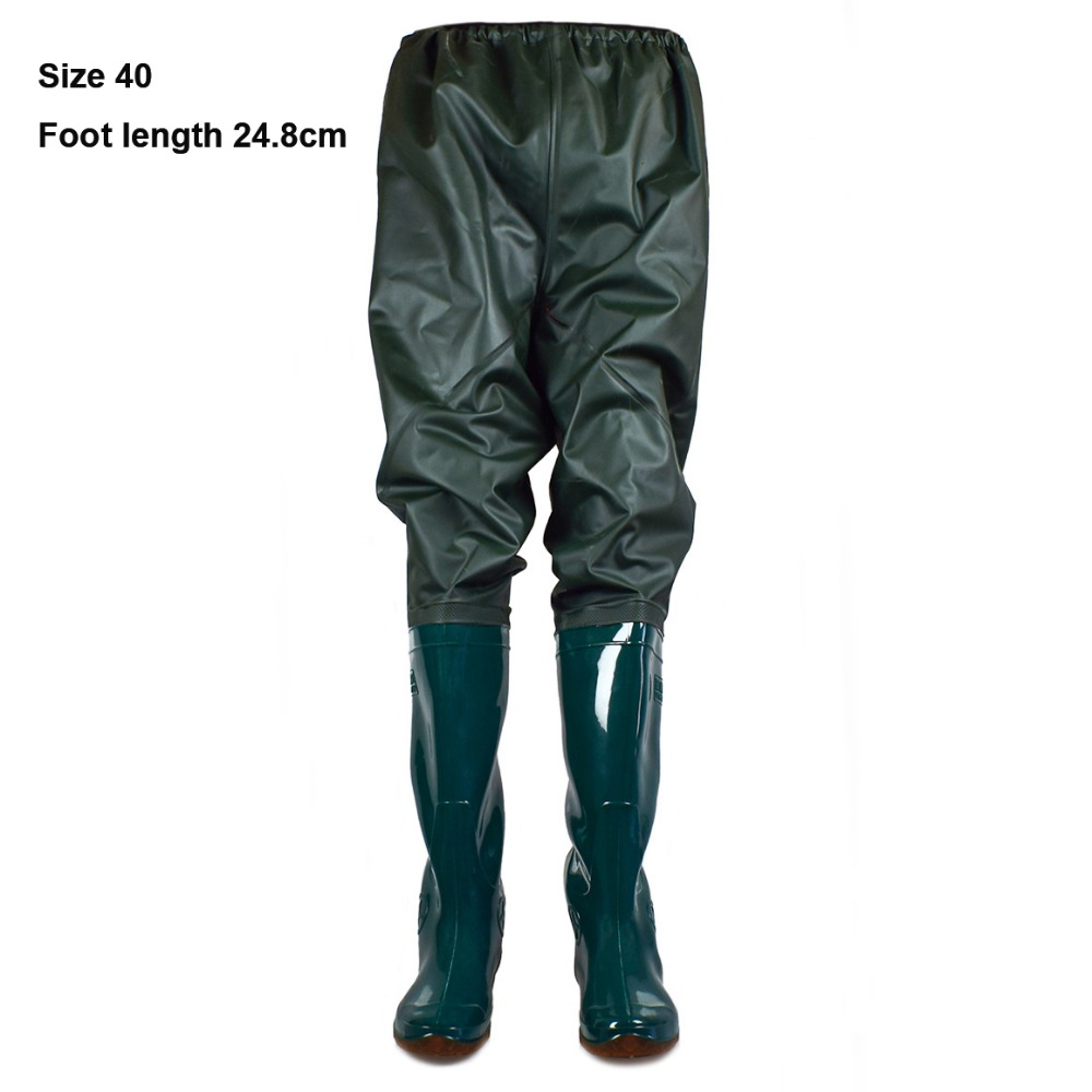 Fishing Pants Waterproof - Kunststoff-PVC-Transplantationshose, Wathose, Schuhe, 10 Größen, hohe