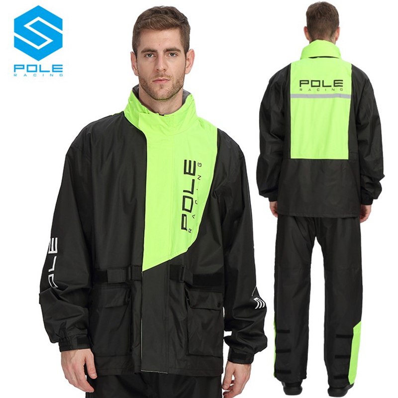 Fishing Rain Suit - POLE Motorrad Regenmantel Atmungsaktiv Wasserdicht Reflektierende